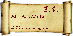 Bohn Viktória névjegykártya
